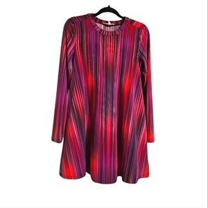 BCBG generation long sleeve striped colorful stretchy aline mini dress XS